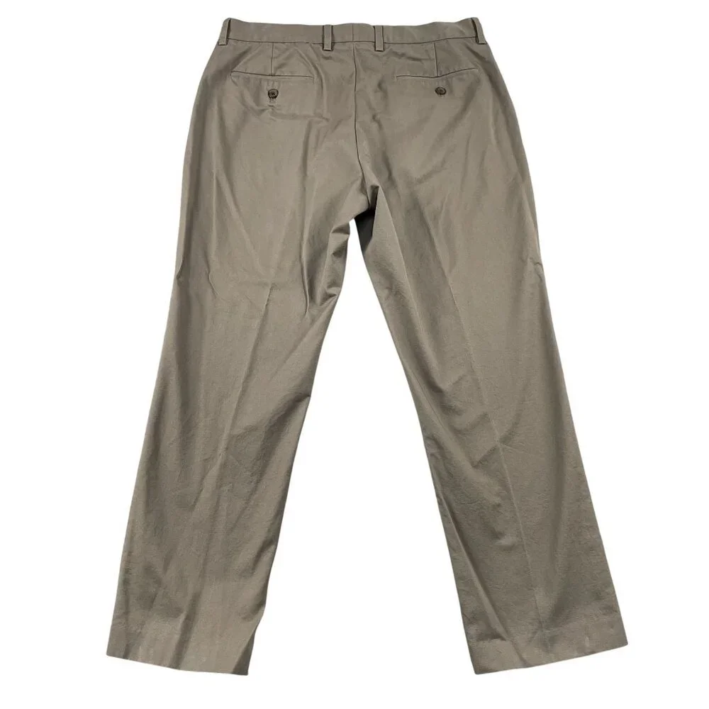 J.Crew Dress Pants Mens 34x30 Tan 100% Cotton Trousers - Picture 2 of 7